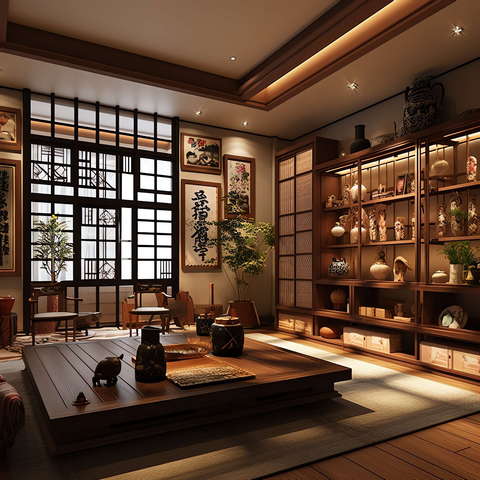 图片[19]-全球设计案例智能库_OJBKAI.COM住宅中式客厅Midjourney灵感图库-_设计智库－全球设计案例智能库_OJBKAI.COM-全球设计案例智能库_OJBKAI.COM设计智库