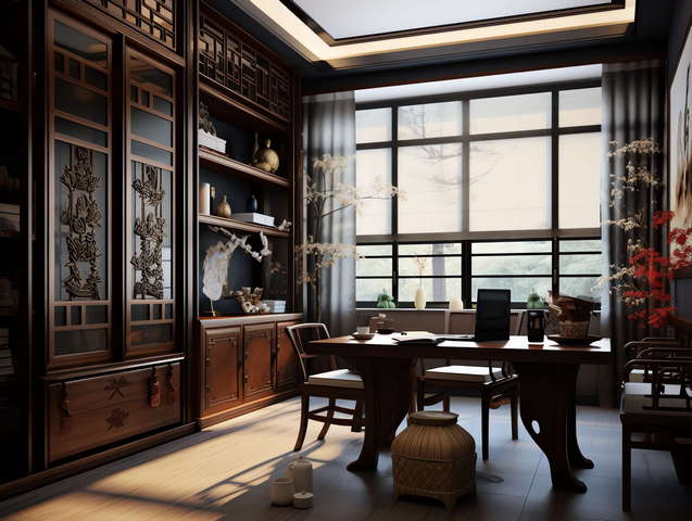 图片[21]-全球设计案例智能库_OJBKAI.COM新中式书房Midjourney灵感图库-_设计智库－全球设计案例智能库_OJBKAI.COM-全球设计案例智能库_OJBKAI.COM设计智库