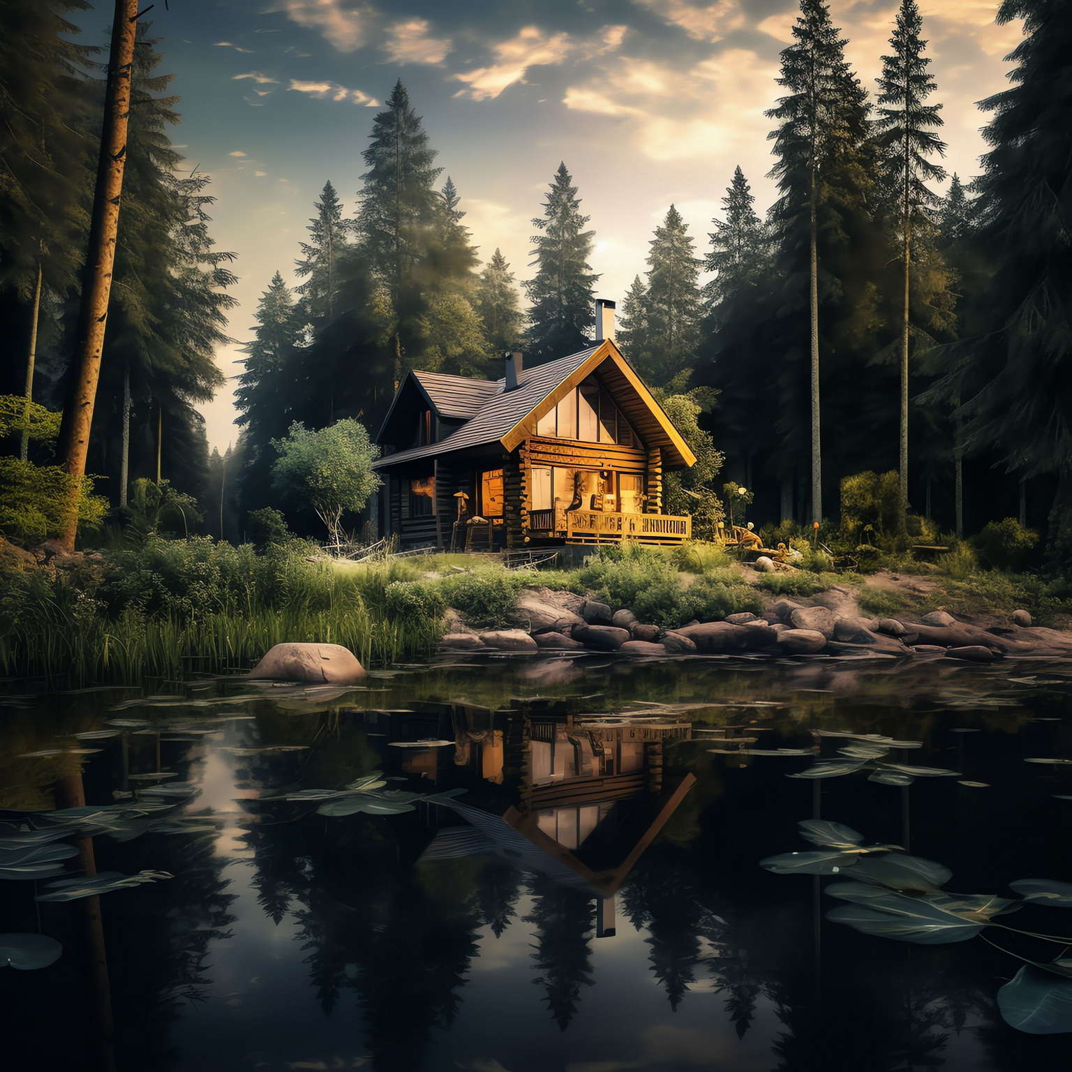 湖景房Midjourney灵感图库-_设计智库－全球设计案例智能库_OJBKAI.COM-全球设计案例智能库_OJBKAI.COM设计智库