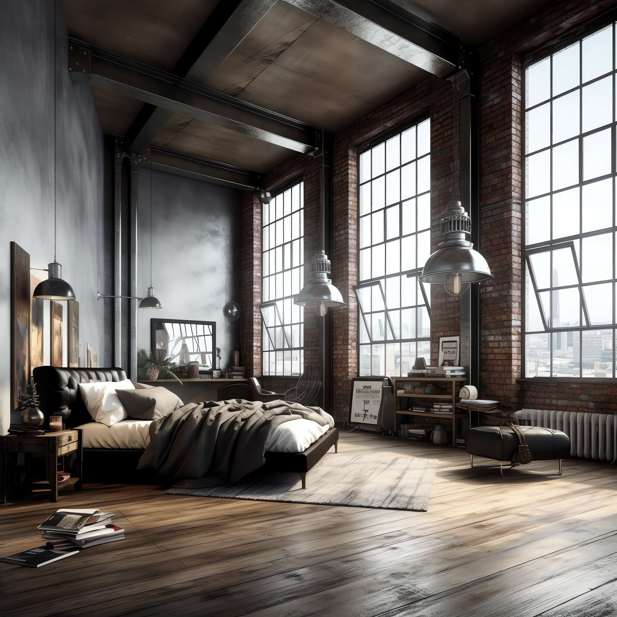 工业风餐厅Midjourney灵感图库-_设计智库－全球设计案例智能库_OJBKAI.COM-全球设计案例智能库_OJBKAI.COM设计智库