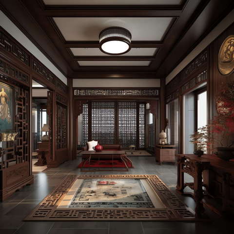 图片[21]-全球设计案例智能库_OJBKAI.COM住宅中式客厅Midjourney灵感图库-_设计智库－全球设计案例智能库_OJBKAI.COM-全球设计案例智能库_OJBKAI.COM设计智库