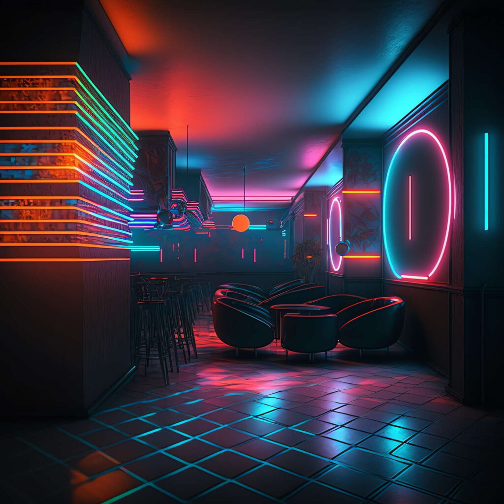 图片[10]-全球设计案例智能库_OJBKAI.COM赛博朋克风霓虹灯设计酒吧_Midjourney灵感图库-_设计智库－全球设计案例智能库_OJBKAI.COM-全球设计案例智能库_OJBKAI.COM设计智库
