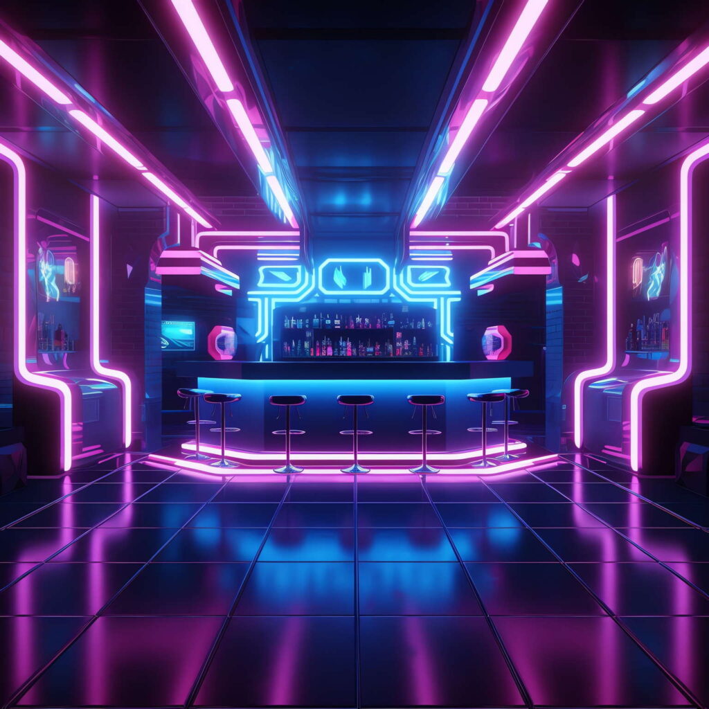 图片[24]-全球设计案例智能库_OJBKAI.COM赛博朋克风霓虹灯设计酒吧吧台区_Midjourney灵感图库-_设计智库－全球设计案例智能库_OJBKAI.COM-全球设计案例智能库_OJBKAI.COM设计智库