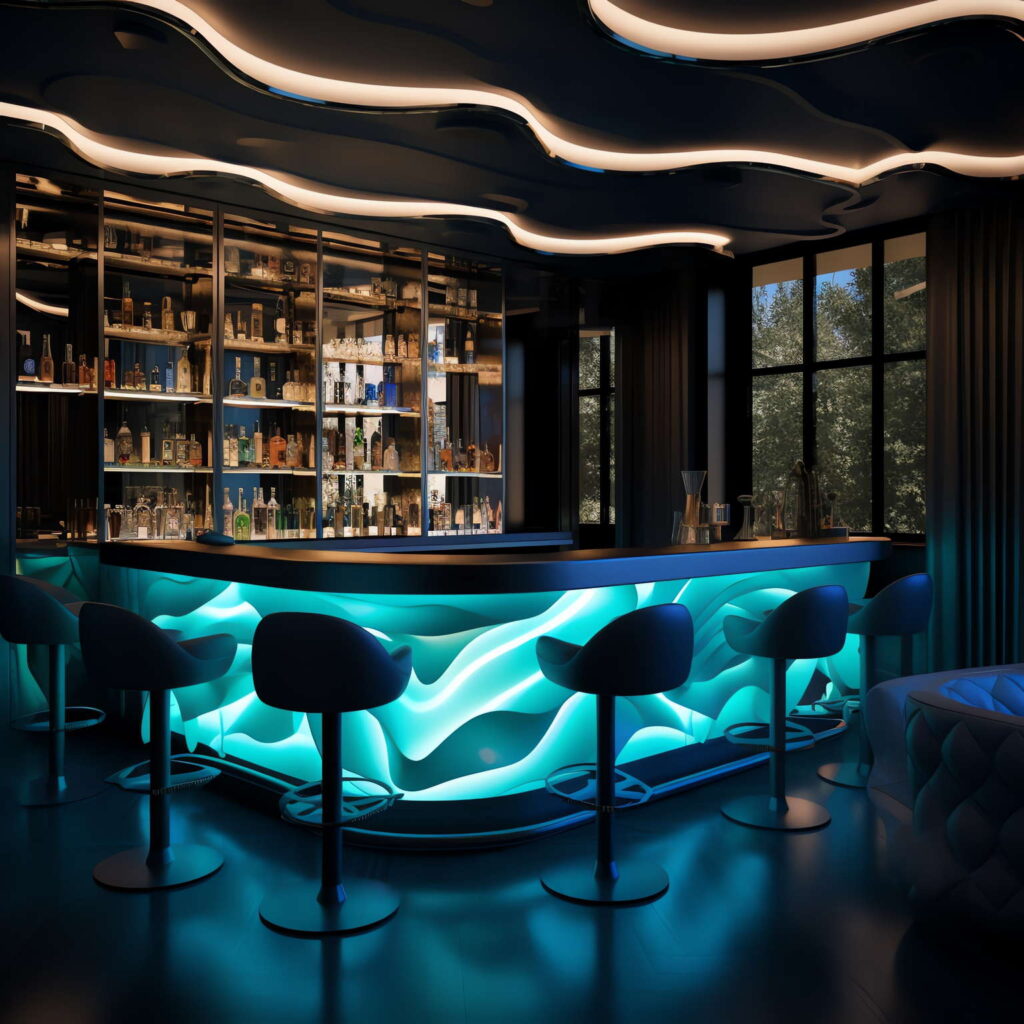 图片[31]-全球设计案例智能库_OJBKAI.COM赛博朋克风霓虹灯设计酒吧吧台区_Midjourney灵感图库-_设计智库－全球设计案例智能库_OJBKAI.COM-全球设计案例智能库_OJBKAI.COM设计智库