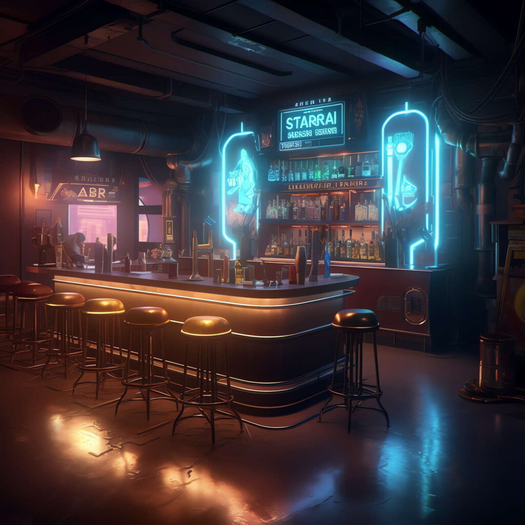 图片[47]-全球设计案例智能库_OJBKAI.COM赛博朋克风霓虹灯设计酒吧吧台区_Midjourney灵感图库-_设计智库－全球设计案例智能库_OJBKAI.COM-全球设计案例智能库_OJBKAI.COM设计智库