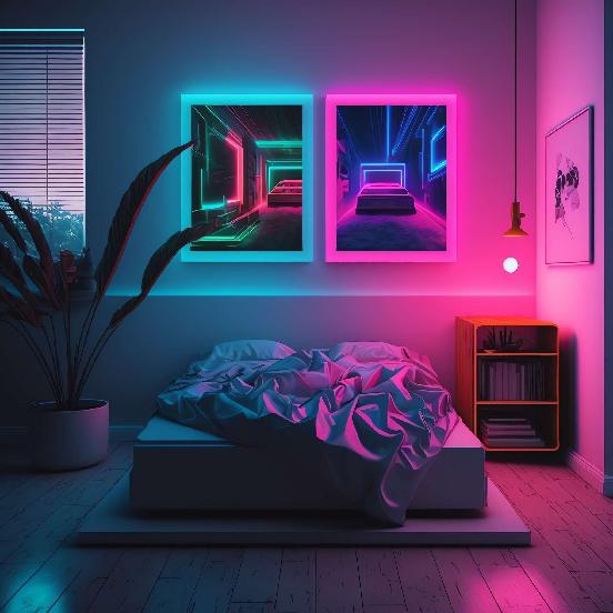 图片[70]-全球设计案例智能库_OJBKAI.COM赛博朋克风霓虹灯设计男孩房1_Midjourney灵感图库-_设计智库－全球设计案例智能库_OJBKAI.COM-全球设计案例智能库_OJBKAI.COM设计智库