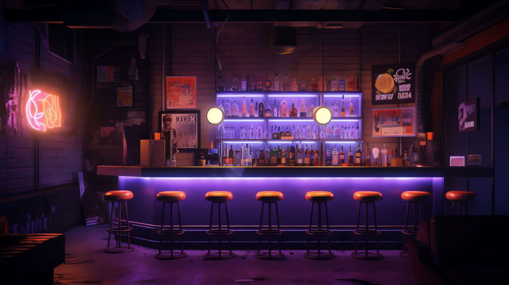 图片[53]-全球设计案例智能库_OJBKAI.COM赛博朋克风霓虹灯设计酒吧吧台区_Midjourney灵感图库-_设计智库－全球设计案例智能库_OJBKAI.COM-全球设计案例智能库_OJBKAI.COM设计智库