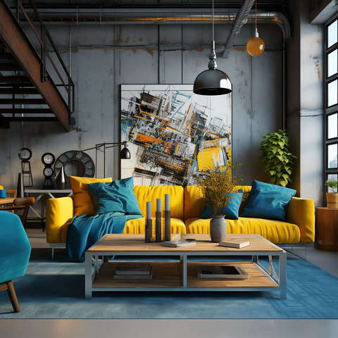 工业风格客厅Midjourney灵感图库-_设计智库－全球设计案例智能库_OJBKAI.COM-全球设计案例智能库_OJBKAI.COM设计智库