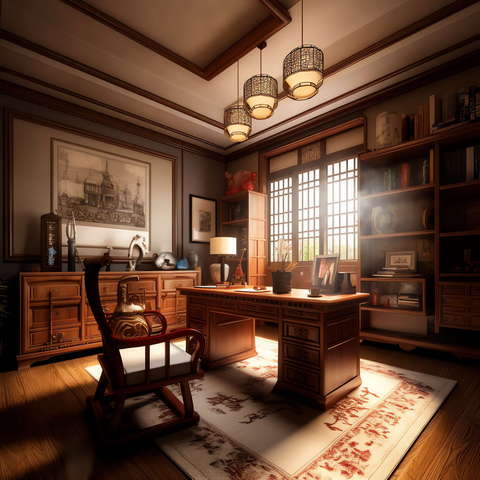 图片[4]-全球设计案例智能库_OJBKAI.COM新中式书房Midjourney灵感图库-_设计智库－全球设计案例智能库_OJBKAI.COM-全球设计案例智能库_OJBKAI.COM设计智库
