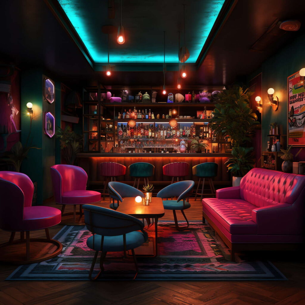 图片[4]-全球设计案例智能库_OJBKAI.COM赛博朋克风霓虹灯设计KTV酒吧_Midjourney灵感图库-_设计智库－全球设计案例智能库_OJBKAI.COM-全球设计案例智能库_OJBKAI.COM设计智库