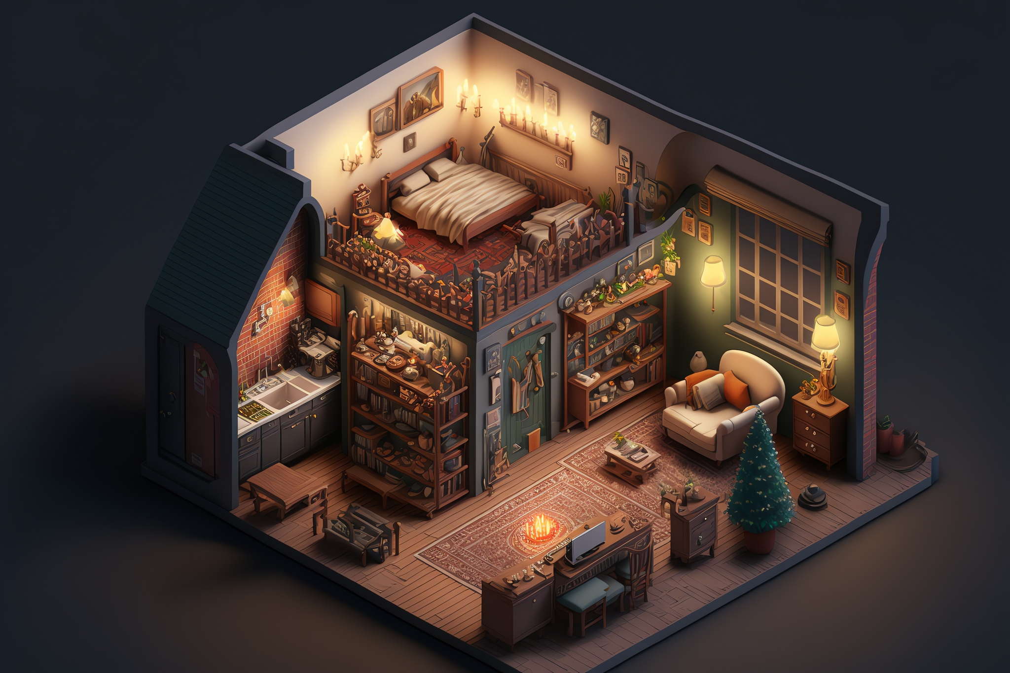 别墅鸟瞰图Midjourney灵感图库-名师联智库－全球设计案例智能库名师联素材平台-全球设计案例智能库_OJBKAI.COM设计智库