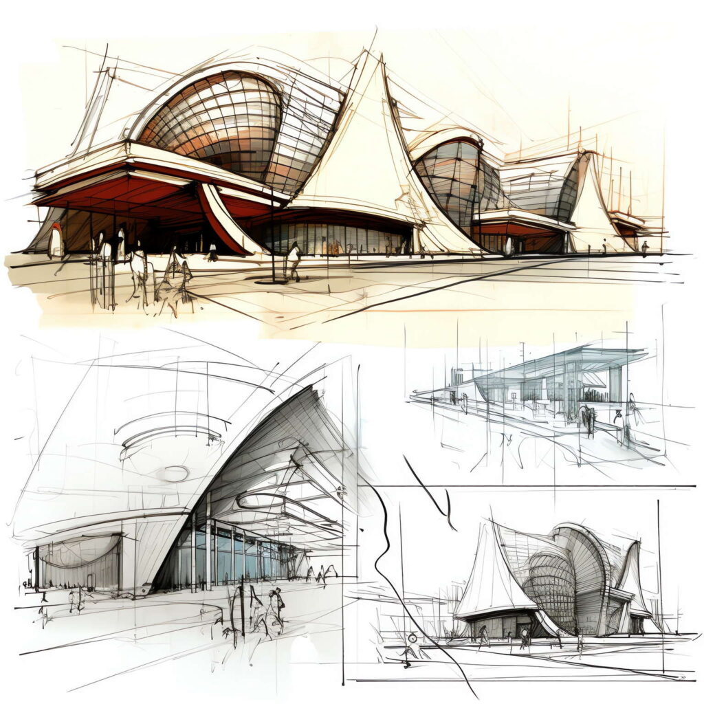 图片[4]-全球设计案例智能库_OJBKAI.COM现代建筑草图Midjourney灵感图库-名师联智库－全球设计案例智能库名师联素材平台-全球设计案例智能库_OJBKAI.COM设计智库