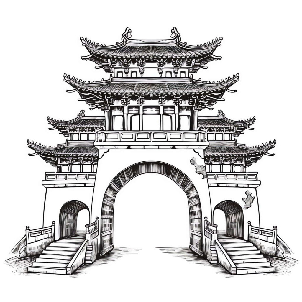 图片[43]-全球设计案例智能库_OJBKAI.COM中式古建筑草图Midjourney灵感图库-名师联智库－全球设计案例智能库名师联素材平台-全球设计案例智能库_OJBKAI.COM设计智库