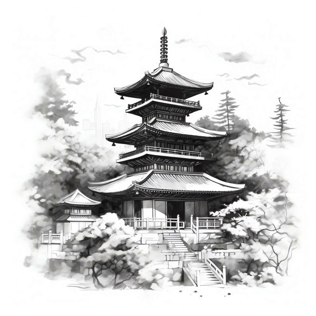 图片[2]-全球设计案例智能库_OJBKAI.COM中式古建筑草图Midjourney灵感图库-名师联智库－全球设计案例智能库名师联素材平台-全球设计案例智能库_OJBKAI.COM设计智库