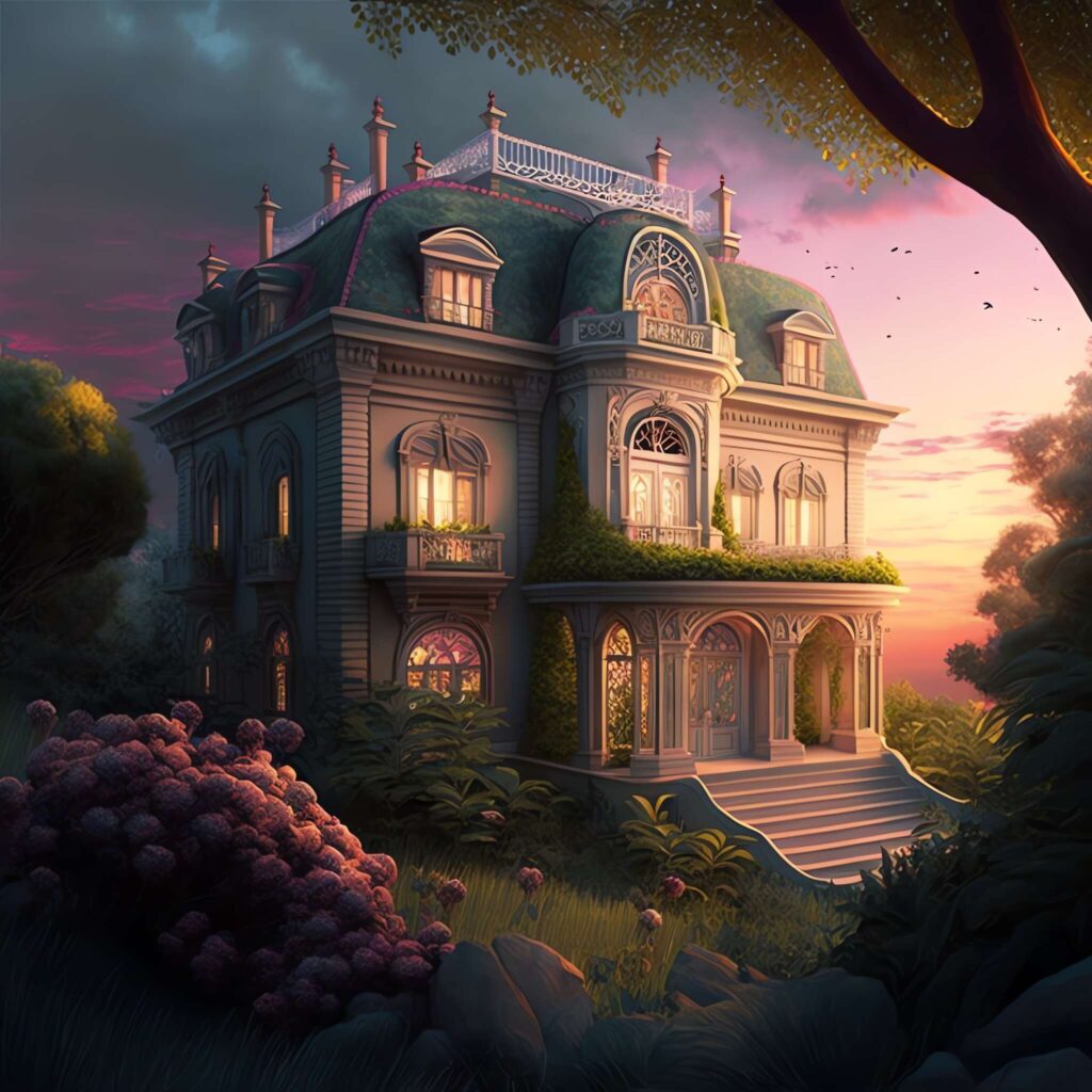 西方别墅庄园Midjourney灵感图库-_设计智库－全球设计案例智能库_OJBKAI.COM-全球设计案例智能库_OJBKAI.COM设计智库