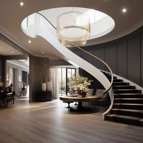 别墅现代风格楼梯Midjourney灵感图库-_设计智库－全球设计案例智能库_OJBKAI.COM-全球设计案例智能库_OJBKAI.COM设计智库