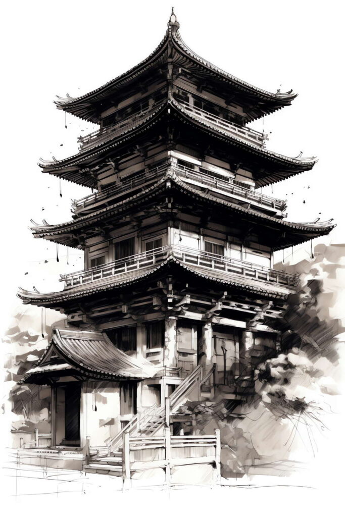 图片[22]-全球设计案例智能库_OJBKAI.COM中式古建筑草图Midjourney灵感图库-名师联智库－全球设计案例智能库名师联素材平台-全球设计案例智能库_OJBKAI.COM设计智库