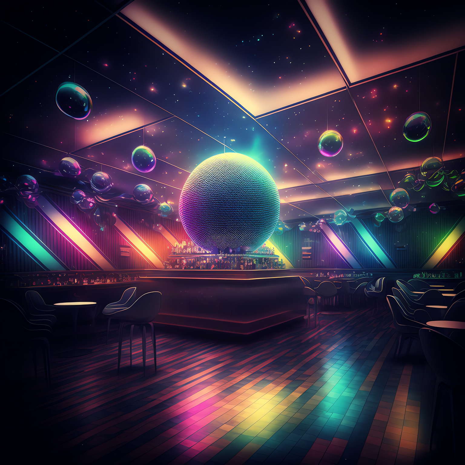 赛博朋克风霓虹灯设计酒吧_Midjourney灵感图库-_设计智库-全球设计案例智能库_OJBKAI.COM-全球设计案例智能库_OJBKAI.COM设计智库