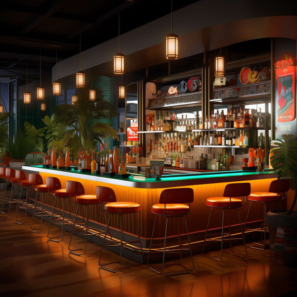 图片[50]-全球设计案例智能库_OJBKAI.COM赛博朋克风霓虹灯设计酒吧吧台区_Midjourney灵感图库-_设计智库－全球设计案例智能库_OJBKAI.COM-全球设计案例智能库_OJBKAI.COM设计智库