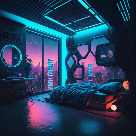 图片[76]-全球设计案例智能库_OJBKAI.COM赛博朋克风霓虹灯设计男孩房1_Midjourney灵感图库-_设计智库－全球设计案例智能库_OJBKAI.COM-全球设计案例智能库_OJBKAI.COM设计智库