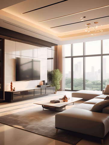 家装现代前卫时尚客厅Midjourney灵感图库-_设计智库－全球设计案例智能库_OJBKAI.COM-全球设计案例智能库_OJBKAI.COM设计智库