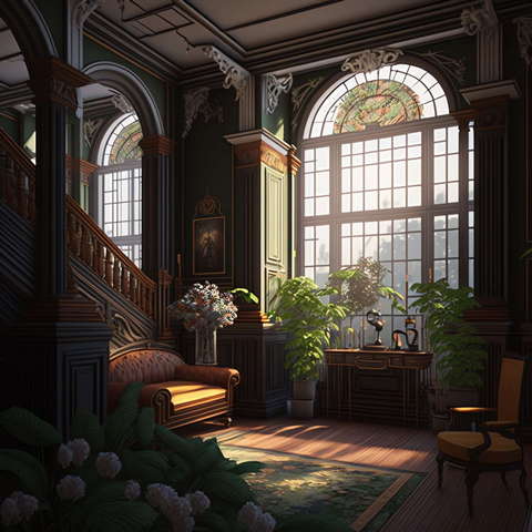 图片[10]-全球设计案例智能库_OJBKAI.COM复古奢华客厅设计Midjourney灵感图库-_设计智库－全球设计案例智能库_OJBKAI.COM-全球设计案例智能库_OJBKAI.COM设计智库