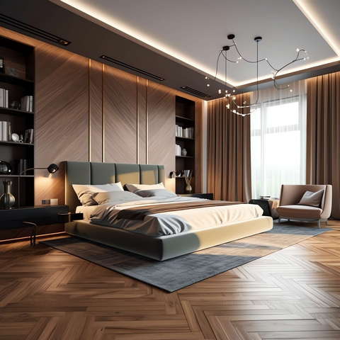 家装现代风格卧室Midjourney灵感图库-_设计智库－全球设计案例智能库_OJBKAI.COM-全球设计案例智能库_OJBKAI.COM设计智库