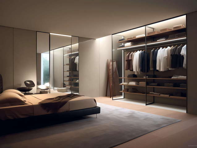 现代家装衣帽间Midjourney灵感图库-_设计智库－全球设计案例智能库_OJBKAI.COM-全球设计案例智能库_OJBKAI.COM设计智库