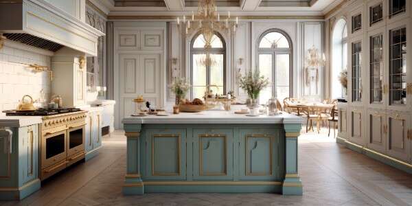 新古典欧式厨房_Midjourney灵感图库172P-全球设计案例智能库_OJBKAI.COM设计智库