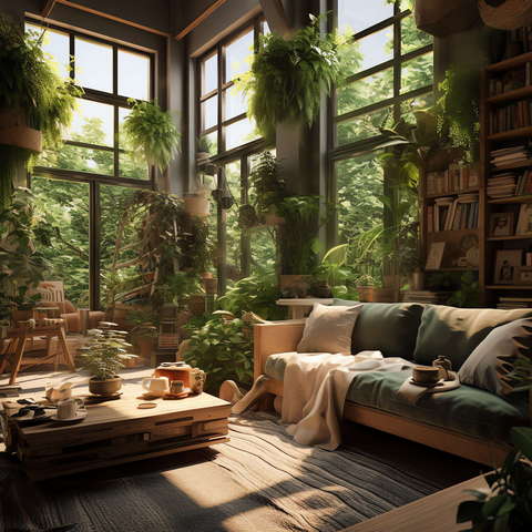 自然生态客厅Midjourney灵感图库-_设计智库－全球设计案例智能库_OJBKAI.COM-全球设计案例智能库_OJBKAI.COM设计智库