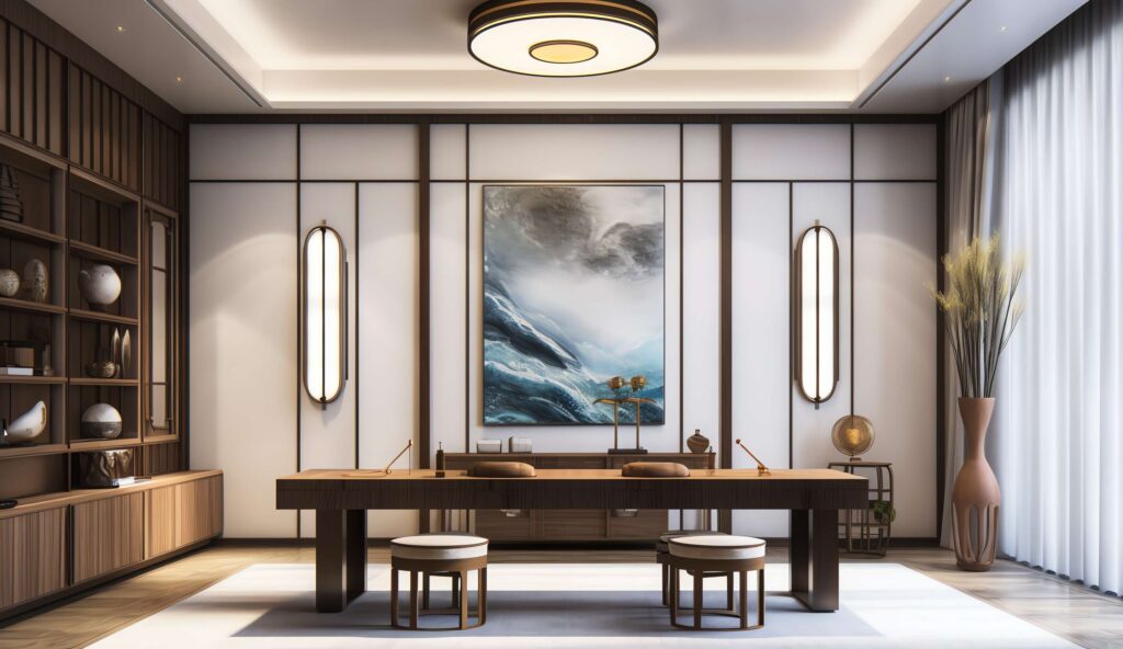 图片[10]-全球设计案例智能库_OJBKAI.COM新中式茶室书房Midjourney灵感图库-_设计智库－全球设计案例智能库_OJBKAI.COM-全球设计案例智能库_OJBKAI.COM设计智库