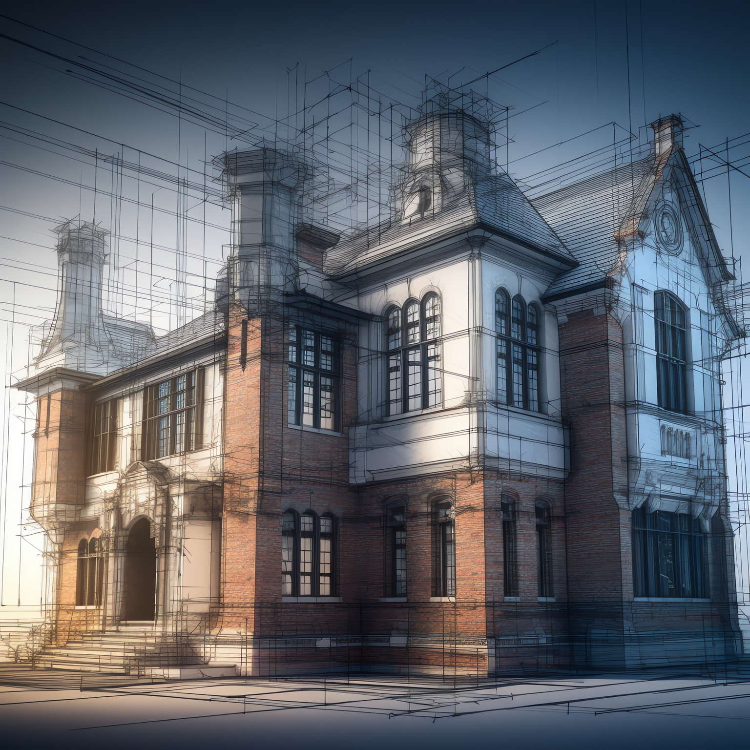 西方建筑草图Midjourney灵感图库-名师联智库－全球设计案例智能库名师联素材平台-全球设计案例智能库_OJBKAI.COM设计智库