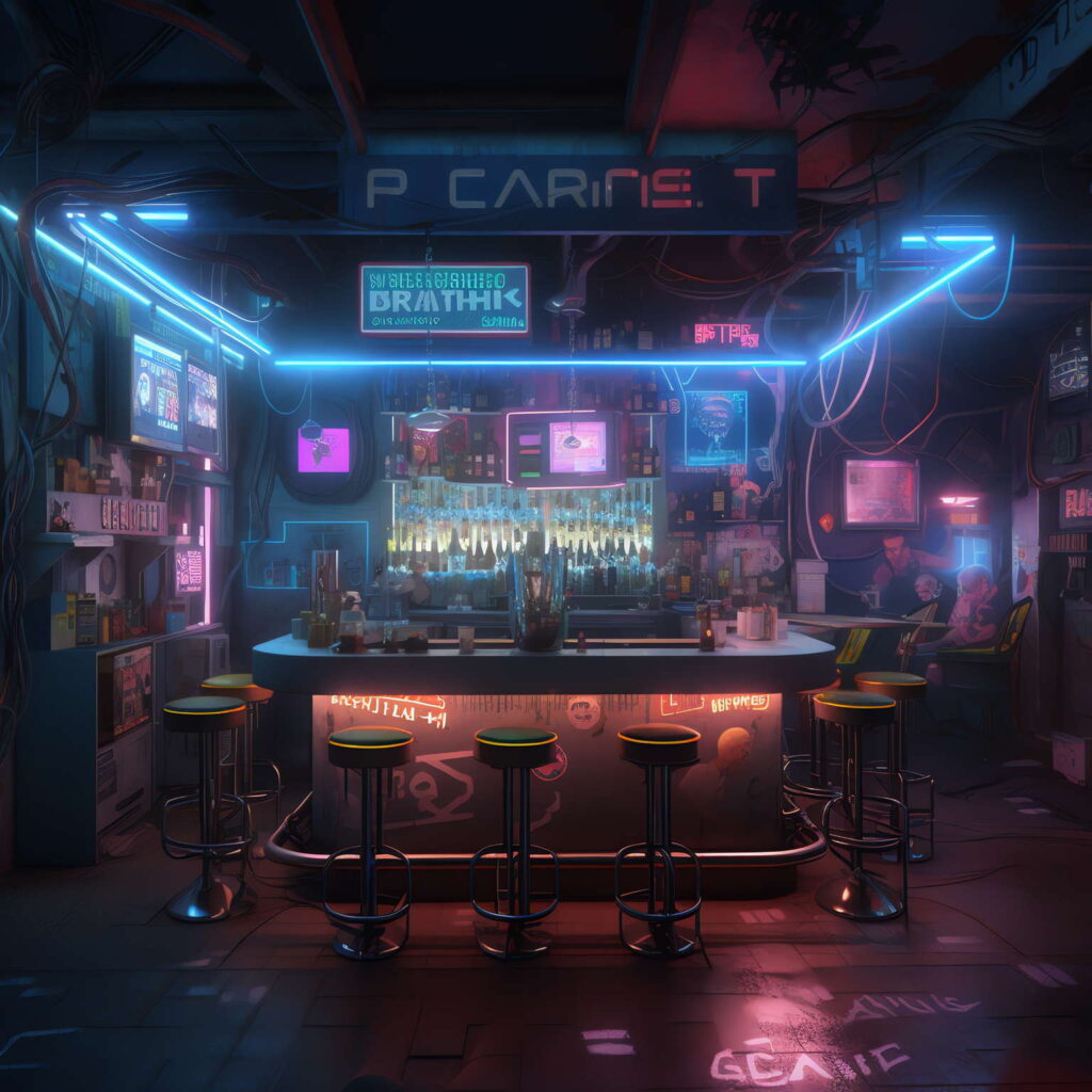 图片[73]-全球设计案例智能库_OJBKAI.COM赛博朋克风霓虹灯设计酒吧吧台区_Midjourney灵感图库-_设计智库－全球设计案例智能库_OJBKAI.COM-全球设计案例智能库_OJBKAI.COM设计智库