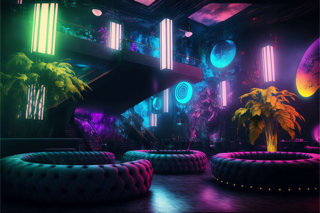 图片[27]-全球设计案例智能库_OJBKAI.COM赛博朋克风霓虹灯设计酒吧_Midjourney灵感图库-_设计智库－全球设计案例智能库_OJBKAI.COM-全球设计案例智能库_OJBKAI.COM设计智库