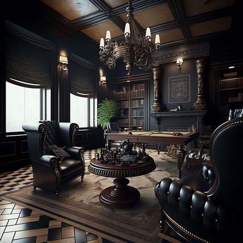 图片[33]-全球设计案例智能库_OJBKAI.COM复古娱乐室，棋牌室Midjourney灵感图库-_设计智库－全球设计案例智能库_OJBKAI.COM-全球设计案例智能库_OJBKAI.COM设计智库