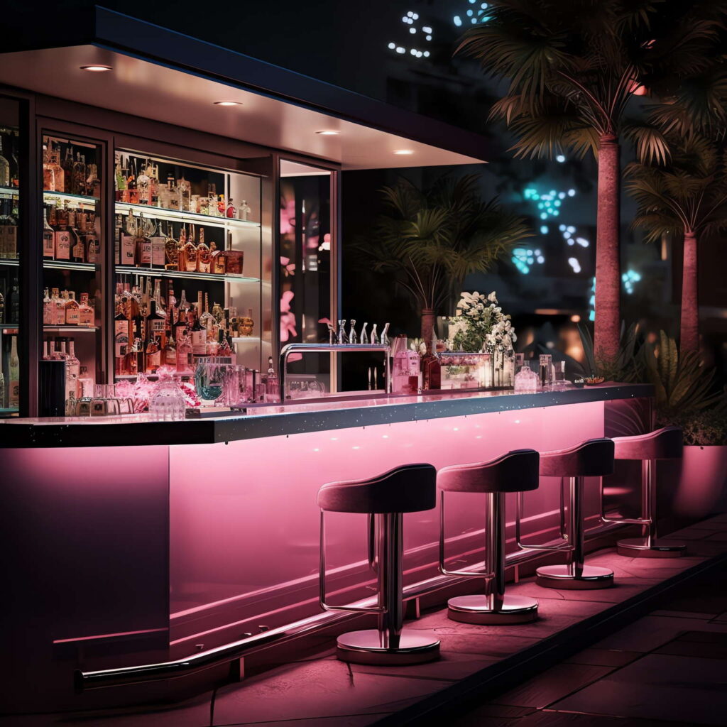 图片[108]-全球设计案例智能库_OJBKAI.COM赛博朋克风霓虹灯设计酒吧吧台区_Midjourney灵感图库-_设计智库－全球设计案例智能库_OJBKAI.COM-全球设计案例智能库_OJBKAI.COM设计智库