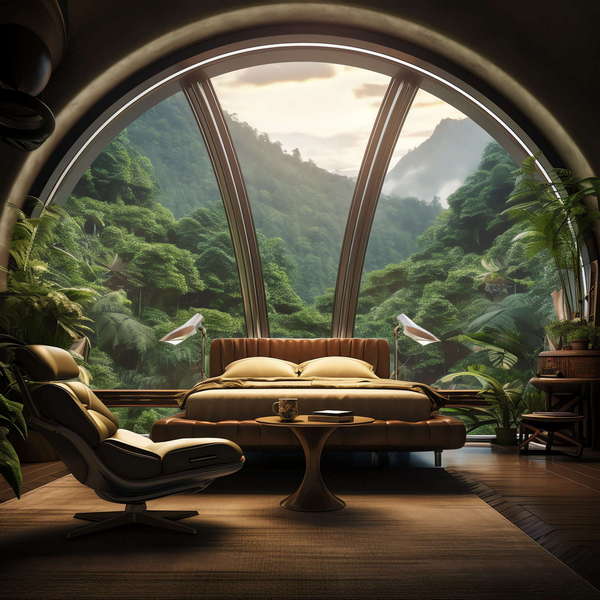 家装绿植空间艺术卧室Midjourney灵感图库-_设计智库－全球设计案例智能库_OJBKAI.COM-全球设计案例智能库_OJBKAI.COM设计智库