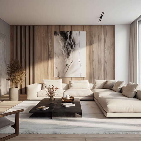 家装原木风现代客厅Midjourney灵感图库-_设计智库－全球设计案例智能库_OJBKAI.COM-全球设计案例智能库_OJBKAI.COM设计智库