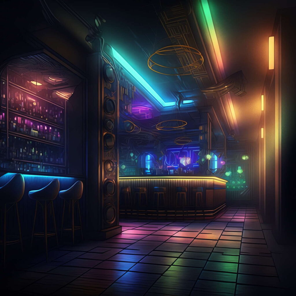 图片[46]-全球设计案例智能库_OJBKAI.COM赛博朋克风霓虹灯设计夜总会Midjourney灵感图库-_设计智库－全球设计案例智能库_OJBKAI.COM-全球设计案例智能库_OJBKAI.COM设计智库