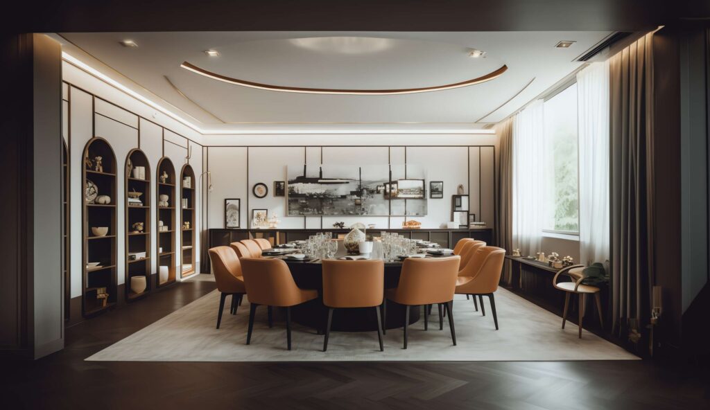 家装新中式餐厅Midjourney灵感图库-_设计智库－全球设计案例智能库_OJBKAI.COM-全球设计案例智能库_OJBKAI.COM设计智库