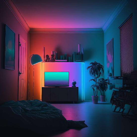 图片[2]-全球设计案例智能库_OJBKAI.COM赛博朋克风霓虹灯设计男孩房1_Midjourney灵感图库-_设计智库－全球设计案例智能库_OJBKAI.COM-全球设计案例智能库_OJBKAI.COM设计智库