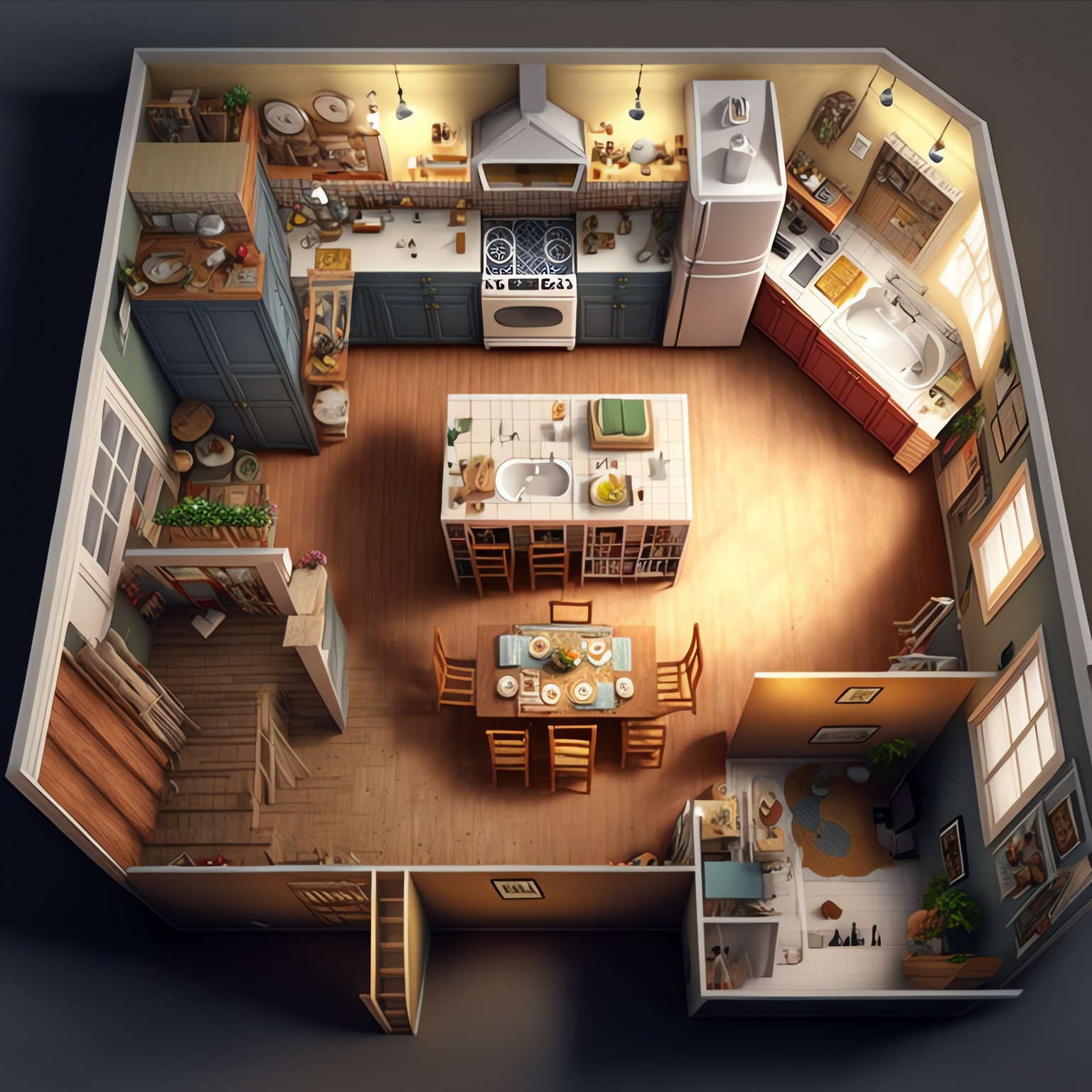 别墅鸟瞰图Midjourney灵感图库-名师联智库－全球设计案例智能库名师联素材平台-全球设计案例智能库_OJBKAI.COM设计智库