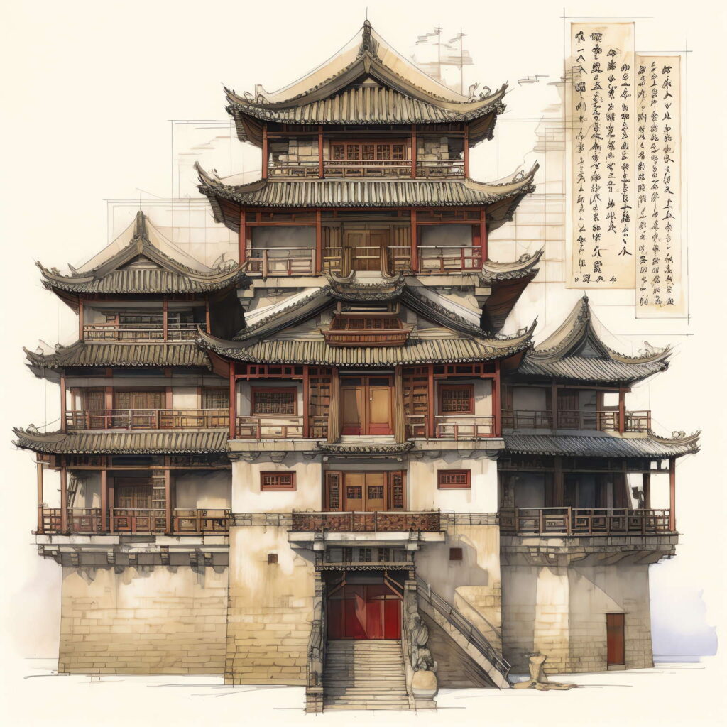 图片[5]-全球设计案例智能库_OJBKAI.COM中国古建草图Midjourney灵感图库-名师联智库－全球设计案例智能库名师联素材平台-全球设计案例智能库_OJBKAI.COM设计智库