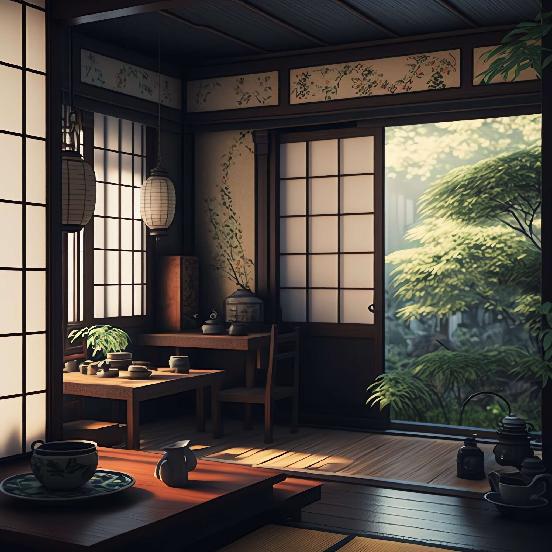 禅意小景Midjourney灵感图库-_设计智库－全球设计案例智能库_OJBKAI.COM-全球设计案例智能库_OJBKAI.COM设计智库