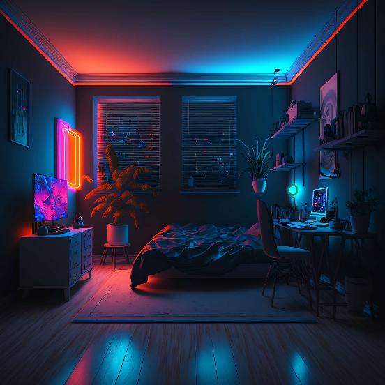 图片[25]-全球设计案例智能库_OJBKAI.COM赛博朋克风霓虹灯设计男孩房1_Midjourney灵感图库-_设计智库－全球设计案例智能库_OJBKAI.COM-全球设计案例智能库_OJBKAI.COM设计智库