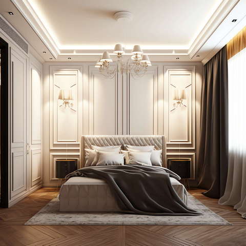 简欧风卧室Midjourney灵感图库-_设计智库－全球设计案例智能库_OJBKAI.COM-全球设计案例智能库_OJBKAI.COM设计智库