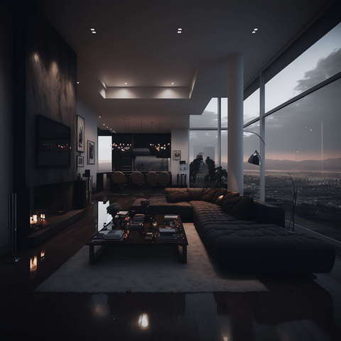 现代挑高客厅Midjourney灵感图库-_设计智库－全球设计案例智能库_OJBKAI.COM-全球设计案例智能库_OJBKAI.COM设计智库