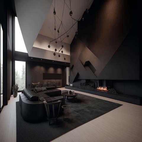 现代冷色系客厅设计Midjourney灵感图库-_设计智库－全球设计案例智能库_OJBKAI.COM-全球设计案例智能库_OJBKAI.COM设计智库