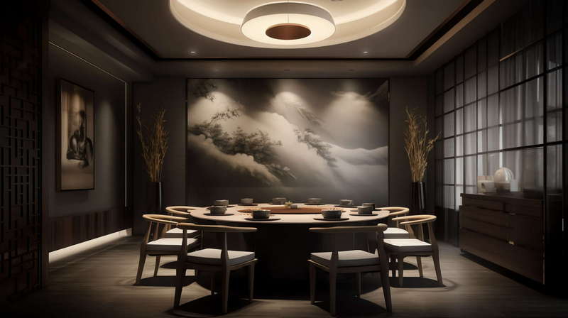 新中式酒店餐厅区Midjourney灵感图库-_设计智库－全球设计案例智能库_OJBKAI.COM-全球设计案例智能库_OJBKAI.COM设计智库
