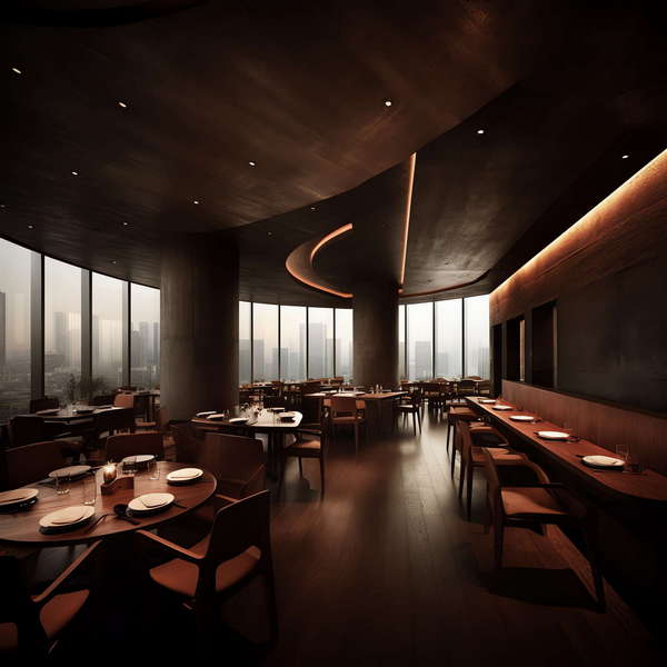 现代酒店餐厅Midjourney灵感图库-_设计智库－全球设计案例智能库_OJBKAI.COM-全球设计案例智能库_OJBKAI.COM设计智库